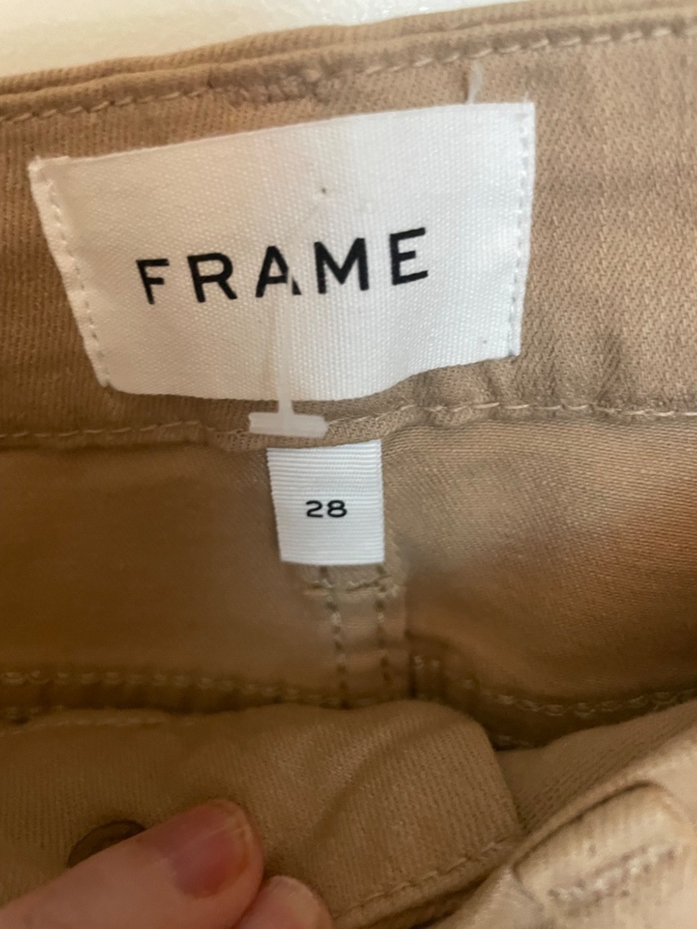 Frame tan colored kick flare cropped jean, size 28 - Picture 6 of 11